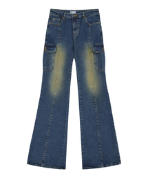 ROCKCAKE（ロックケーキ）の「Cargo Bootcut Jeans - Deep Blue（デニムパンツ）」
