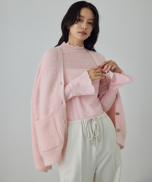 ROPE'（ロペ）の「ボタニカルダイフレアスリーブハイネックカットソー/イージーケア・アンサンブル対応（Tシャツ/カットソー・レディース・サックスブルー/オレンジ系その他4/ピンク系その他2・FREE）」の3枚目の写真