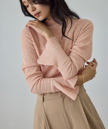 ROPE' | ボタニカルダイフレアスリーブハイネックカットソー/イージーケア・アンサンブル対応(Tシャツ/カットソー)