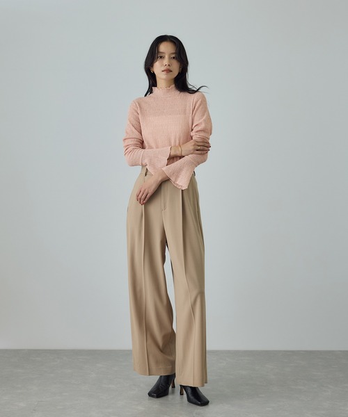 ROPE'（ロペ）の「ボタニカルダイフレアスリーブハイネックカットソー/イージーケア・アンサンブル対応（Tシャツ/カットソー・レディース・サックスブルー/オレンジ系その他4/ピンク系その他2・FREE）」の7枚目の写真