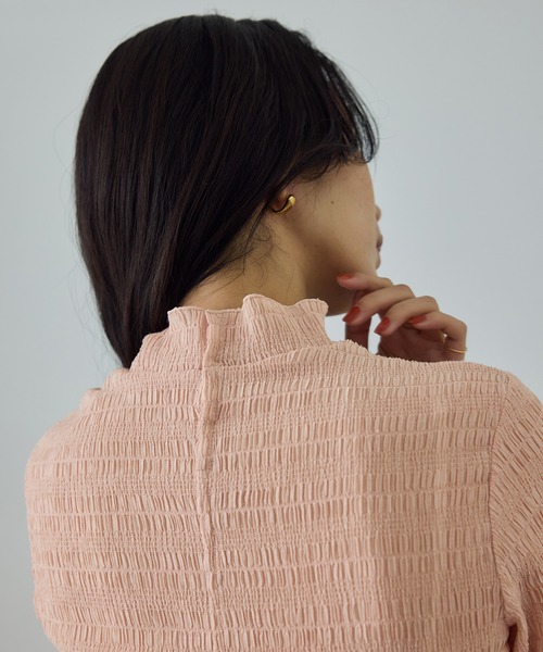 ROPE'（ロペ）の「ボタニカルダイフレアスリーブハイネックカットソー/イージーケア・アンサンブル対応（Tシャツ/カットソー・レディース・サックスブルー/オレンジ系その他4/ピンク系その他2・FREE）」の9枚目の写真