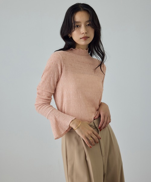 ROPE'（ロペ）の「ボタニカルダイフレアスリーブハイネックカットソー/イージーケア・アンサンブル対応（Tシャツ/カットソー・レディース・サックスブルー/オレンジ系その他4/ピンク系その他2・FREE）」の15枚目の写真