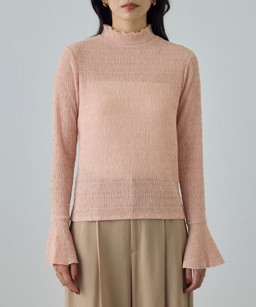 ROPE'（ロペ）の「ボタニカルダイフレアスリーブハイネックカットソー/イージーケア・アンサンブル対応（Tシャツ/カットソー・レディース・サックスブルー/オレンジ系その他4/ピンク系その他2・FREE）」の18枚目の写真