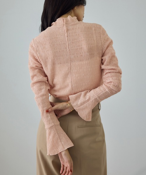 ROPE'（ロペ）の「ボタニカルダイフレアスリーブハイネックカットソー/イージーケア・アンサンブル対応（Tシャツ/カットソー・レディース・サックスブルー/オレンジ系その他4/ピンク系その他2・FREE）」の8枚目の写真