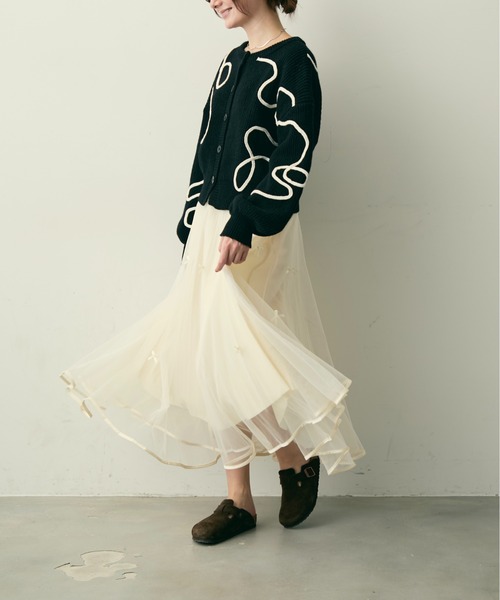 Lunea（ルネア）の「バイカラーニュアンスニットカーディガン（カーディガン/ボレロ・レディース・ホワイト/ブルー/ブラック・FREE）」の15枚目の写真