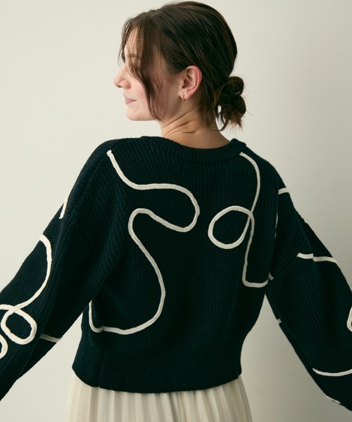 Lunea（ルネア）の「バイカラーニュアンスニットカーディガン（カーディガン/ボレロ・レディース・ホワイト/ブルー/ブラック・FREE）」の12枚目の写真