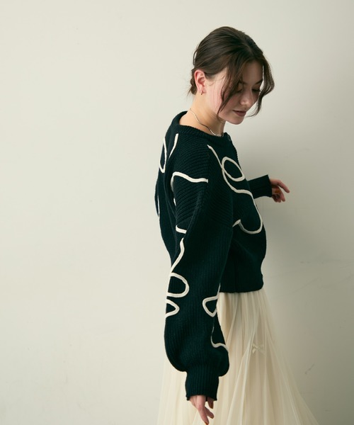 Lunea（ルネア）の「バイカラーニュアンスニットカーディガン（カーディガン/ボレロ・レディース・ホワイト/ブルー/ブラック・FREE）」の11枚目の写真