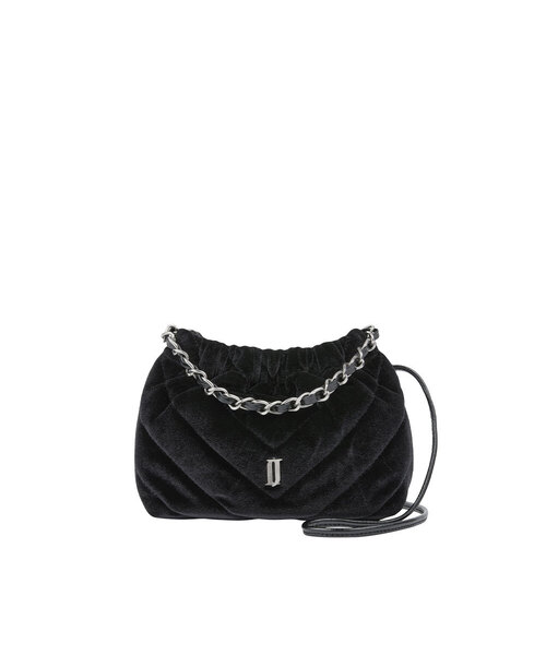JESTINA(ジェイエスティナ)の「ILLY ベルベット MINIクロス BK (JHNCHE5BF345BK260)(メッセンジャーバッグ・レディース・ブラック・FREE)」の1枚目の写真