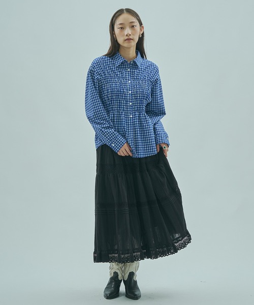 ROSE BUD(ローズバッド)の「SHIRRING SHIRT(シャツ/ブラウス・レディース・ブルー/ブラウン・ONE SIZE)」の15枚目の写真