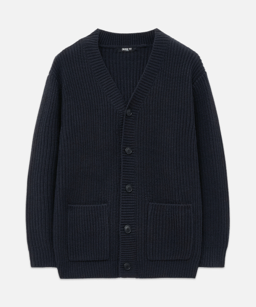 DRAW FIT（ドローフィット）の「オーバーサイズバルキーVネックカーディガン[NAVY]（カーディガン/ボレロ・メンズ・その他・MEDIUM/LARGE/X-LARGE）」の3枚目の写真