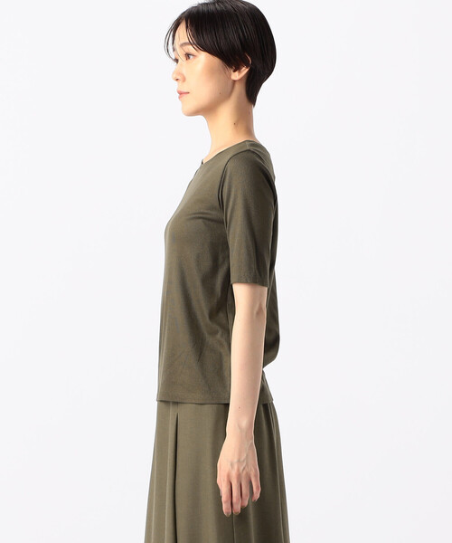 COMME CA(コムサ)の「〔 TALLサイズ 〕 ギザリヨセルテレコ Tシャツ(Tシャツ/カットソー・レディース・ホワイト/ネイビー・15号/17号)」の12枚目の写真