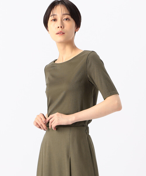 COMME CA(コムサ)の「〔 TALLサイズ 〕 ギザリヨセルテレコ Tシャツ(Tシャツ/カットソー・レディース・ホワイト/ネイビー・15号/17号)」の10枚目の写真
