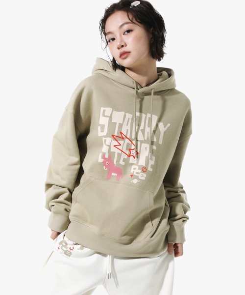PIECEMAKER(ピースメーカー)の「STARRY STEPPE DONKEY HOODIE (OLIVE)(パーカー・レディース・その他・MEDIUM/LARGE)」の2枚目の写真