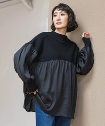 【WEB限定】"1枚でサマになる"ふんわりドッキングニット