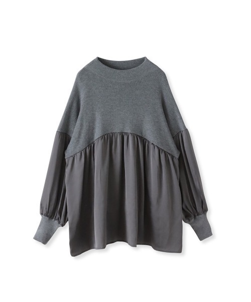 la.f…（ラエフ）の「【WEB限定】"1枚でサマになる"ふんわりドッキングニット（ニット/セーター・レディース・ブラック/ライトグレー・9号）」の18枚目の写真