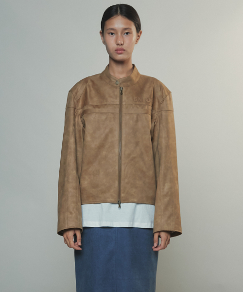 RACING SUEDE JACKET - BEIGE