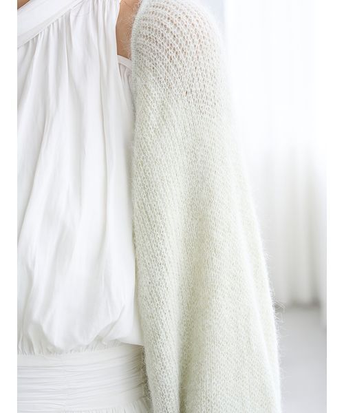 SNIDEL（スナイデル）の「ニットボレロカーディガン（カーディガン/ボレロ・レディース・オフホワイト/ライトブルー/ピンク/ミント・F）」の7枚目の写真