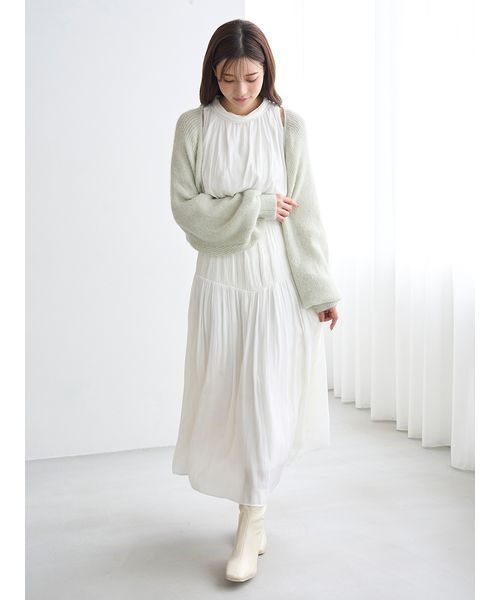 SNIDEL（スナイデル）の「ニットボレロカーディガン（カーディガン/ボレロ・レディース・オフホワイト/ライトブルー/ピンク/ミント・F）」の9枚目の写真