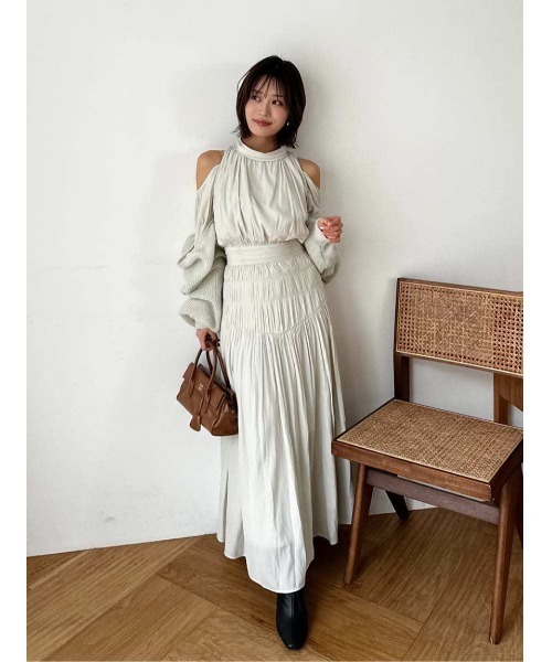 SNIDEL(スナイデル)の「ニットボレロカーディガン(カーディガン/ボレロ・レディース・オフホワイト/ライトブルー/ピンク/ミント・F)」の11枚目の写真