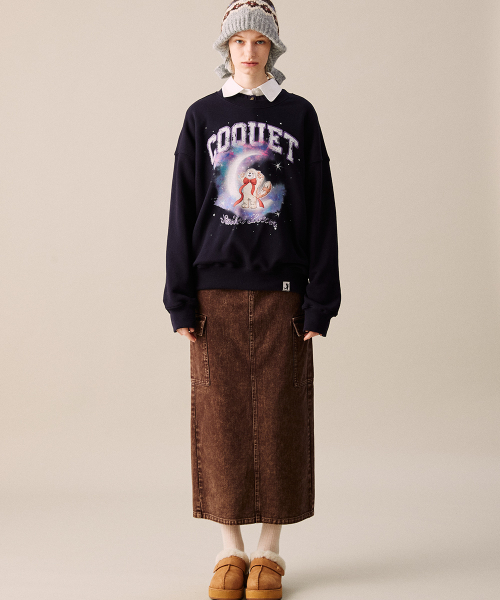 COQUET（コケット）の「[OVER-FIT] SAILOR MOON LESSER PANDA SWEATSHIRT NAVY（スウェット・レディース・ネイビー・FREE）」の2枚目の写真