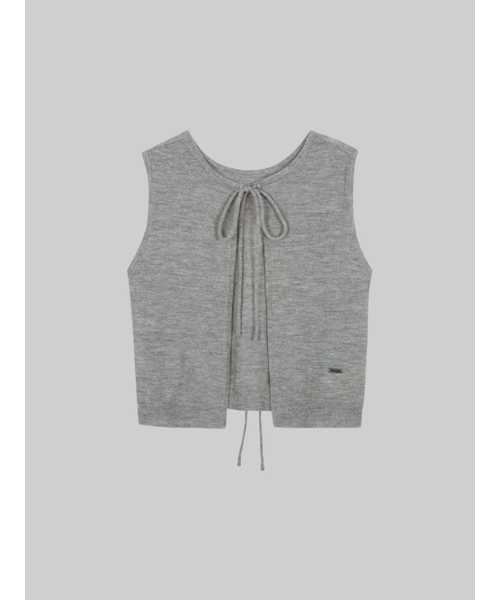 FRIVER07(フリバー07)の「Two-way kid ribbon knit vest_Light gray(ベスト・レディース・ライトグレー/アッシュグレー・FREE)」の3枚目の写真