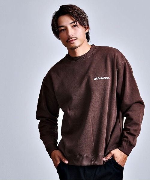Dickies(ディッキーズ)の「『Dickes/ディッキーズ』裏起毛刺繍プリントクルーネック(スウェット・メンズ・オートミール/ネイビー/ブラウン/ブラック・LL/L/M)」の3枚目の写真