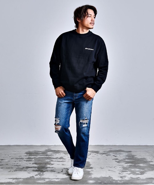 Dickies(ディッキーズ)の「『Dickes/ディッキーズ』裏起毛刺繍プリントクルーネック(スウェット・メンズ・オートミール/ネイビー/ブラウン/ブラック・LL/L/M)」の5枚目の写真