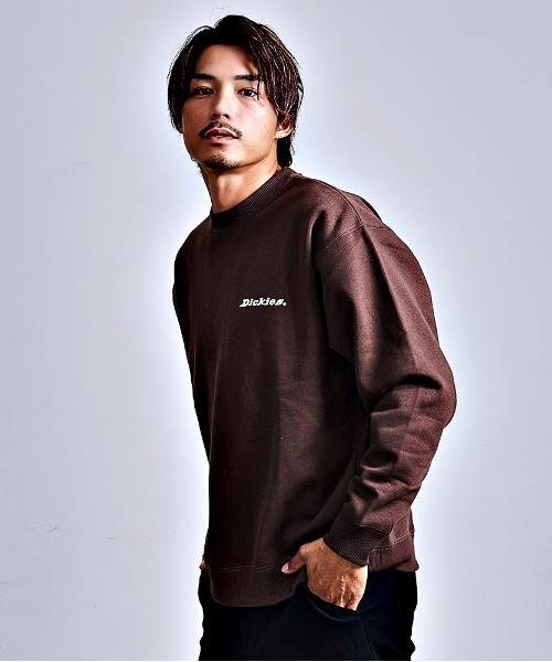 Dickies(ディッキーズ)の「『Dickes/ディッキーズ』裏起毛刺繍プリントクルーネック(スウェット・メンズ・オートミール/ネイビー/ブラウン/ブラック・LL/L/M)」の8枚目の写真