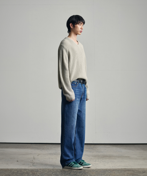 OURDAYZ（アワーデイズ）の「セミワイドデニムパンツ [ウォッシュドダークブルー]（デニムパンツ・レディース・その他・MEDIUM/X-LARGE/LARGE）」の2枚目の写真