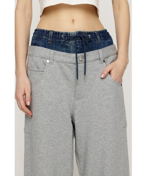 セール】LAYERED WAIST DOCKING CUT PT レイヤード ウエスト