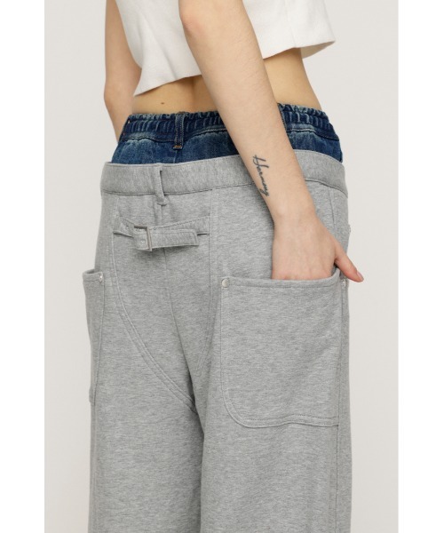 セール】LAYERED WAIST DOCKING CUT PT レイヤード ウエスト