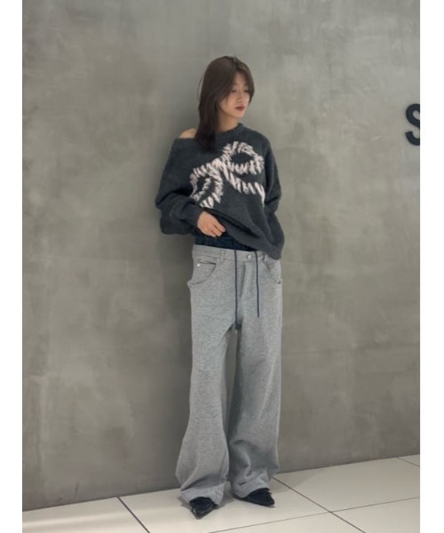 SLY(スライ)の「LAYERED WAIST DOCKING CUT PT レイヤード ウエスト ドッキング カット パンツ スウェット 秋服 冬服(スウェットパンツ・レディース・杢グレー・1/2)」の17枚目の写真