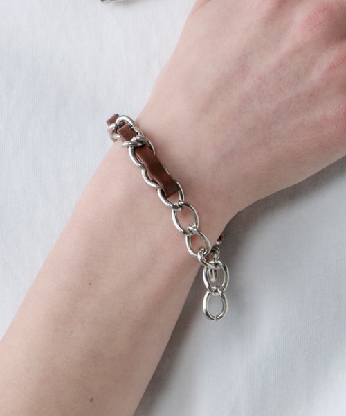 AFF AIVER（エイエフエフアイバー）の「AFF AIVER　編込みチェーンブレスレット　MADE IN JAPAN（ブレスレット・メンズ・ブラック/ブラウン・FREE）」の9枚目の写真