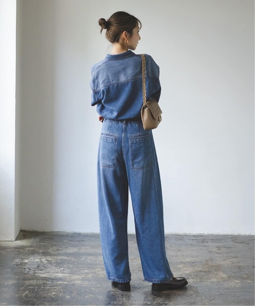 Noble(ノーブル)の「《追加》スージングデニムフォルムタックパンツ(デニムパンツ・レディース・ネイビー・38/36)」の6枚目の写真