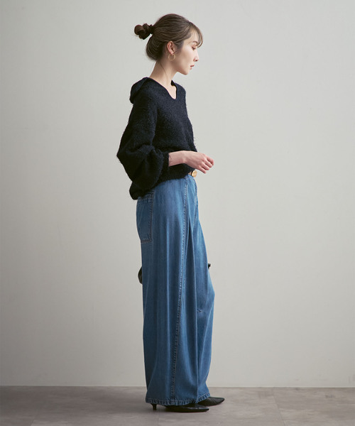 Noble(ノーブル)の「《追加》スージングデニムフォルムタックパンツ(デニムパンツ・レディース・ネイビー・38/36)」の11枚目の写真