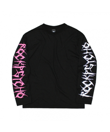 両腕レタリングロングスリーブTシャツ(ブラック)