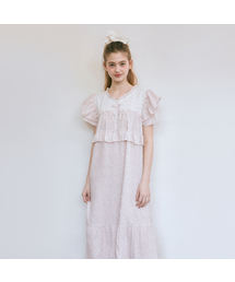 LUNALUZ STUDIO（ルナルス）の「Women's Saffron Round Neck Short Sleeve One Piece Pajamas（ルームウェア/パジャマ・レディース）」