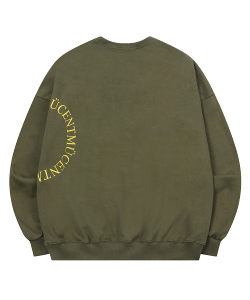 MUCENT（ムセント）の「サイド円形ロゴシグネチャースウェット（男女共用）（スウェット・レディース・カーキ/ブラック・LARGE/SMALL）」の3枚目の写真