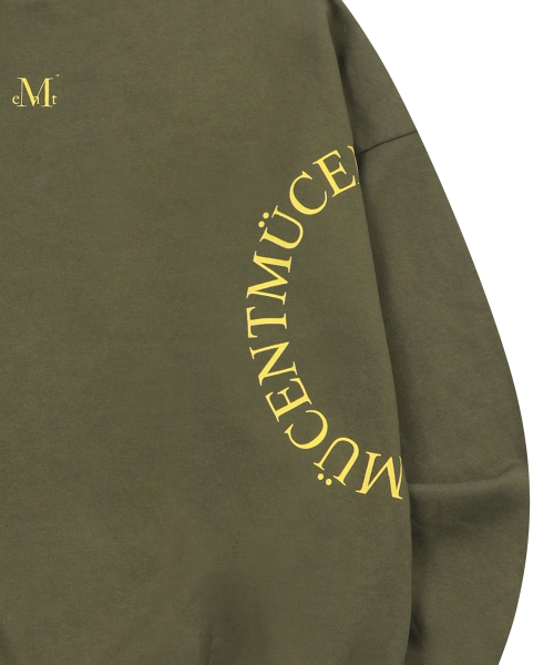 MUCENT（ムセント）の「サイド円形ロゴシグネチャースウェット（男女共用）（スウェット・レディース・カーキ/ブラック・LARGE/SMALL）」の5枚目の写真