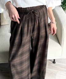 classicalelf（クラシカルエルフ）の「リラクシーなニュアンスたっぷり!オンブレチェック柄ワイドイージーパンツ（その他パンツ）」