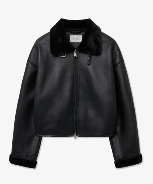 V2（ブイツー）の「V2／8227レザームートンコート(2wayカラー)（ムートンコート・メンズ・ブラック・MEDIUM/LARGE）」の10枚目の写真