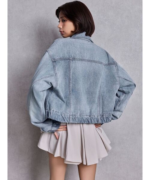 GYDA（ジェイダ）の「reversible chain Symmetry GYDAショートデニムGジャン（デニムジャケット・レディース・ライトブルー/ブルー・FREE）」の8枚目の写真