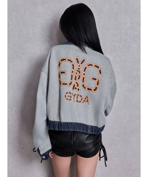 GYDA（ジェイダ）の「reversible chain Symmetry GYDAショートデニムGジャン（デニムジャケット・レディース・ライトブルー/ブルー・FREE）」の13枚目の写真