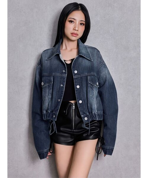 GYDA（ジェイダ）の「reversible chain Symmetry GYDAショートデニムGジャン（デニムジャケット・レディース・ライトブルー/ブルー・FREE）」の16枚目の写真