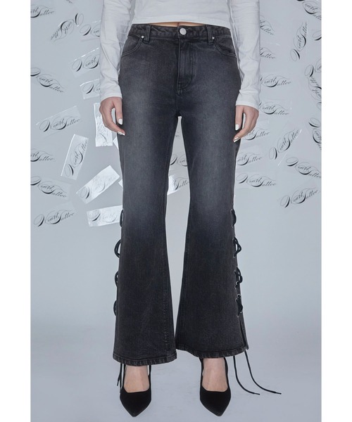 lace up flare denim / レースアップフレアデニム（デニムパンツ