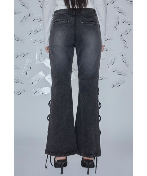 Heart Tattoo(ハートタトゥー)の「lace up flare denim / レースアップフレアデニム(デニムパンツ・レディース・ブラック系/ブルー系・0/1)」の15枚目の写真