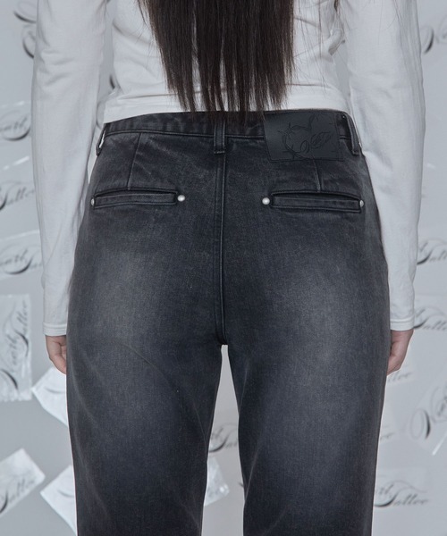 Heart Tattoo(ハートタトゥー)の「lace up flare denim / レースアップフレアデニム(デニムパンツ・レディース・ブラック系/ブルー系・0/1)」の3枚目の写真