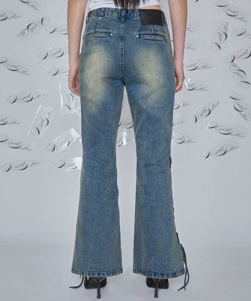Heart Tattoo(ハートタトゥー)の「lace up flare denim / レースアップフレアデニム(デニムパンツ・レディース・ブラック系/ブルー系・0/1)」の7枚目の写真