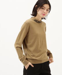 カシミヤタッチモックネックニット