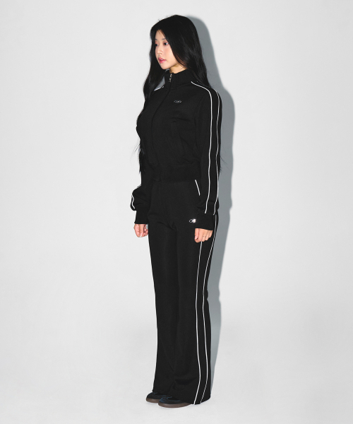 BORN TO WIN（ボーントゥウィン）の「W PIPING LINE ZIP UP JACKET [BLACK]（ジャージ・レディース・その他・1/2/3）」の4枚目の写真